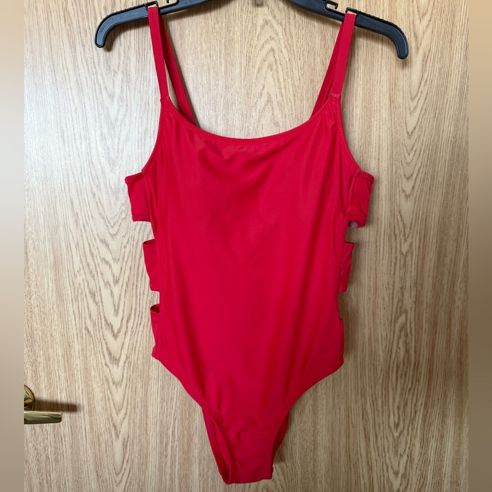 New Shade & Shore Vibrant Red One Piece Swimsuit